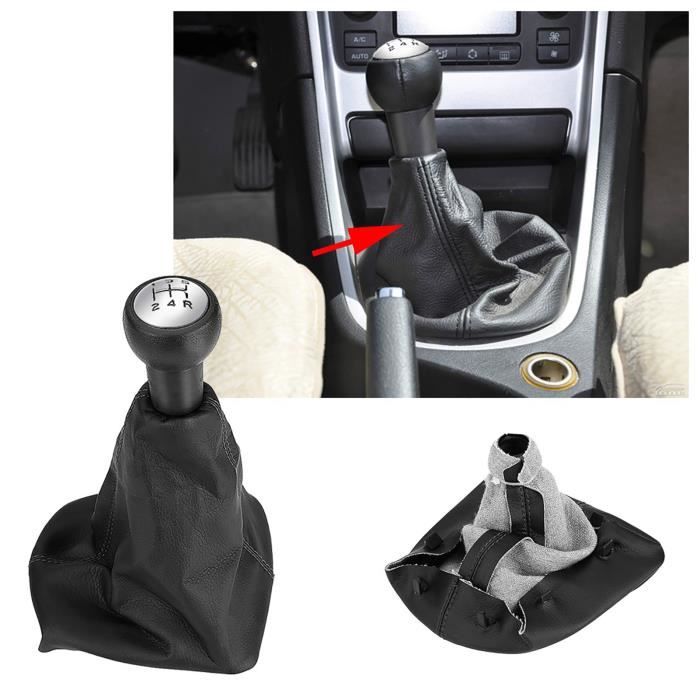 Pommeau Levier De Vitesse Cuir Pour Peugeot 206 Et 406 - Housse De Levier Manuel, Design Ergonomique - Noir
