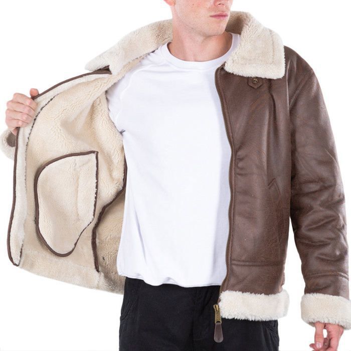 Veste Homme Vintage Aero King - Taille M - Beige/Marron - Zippée - Occasion Bon état