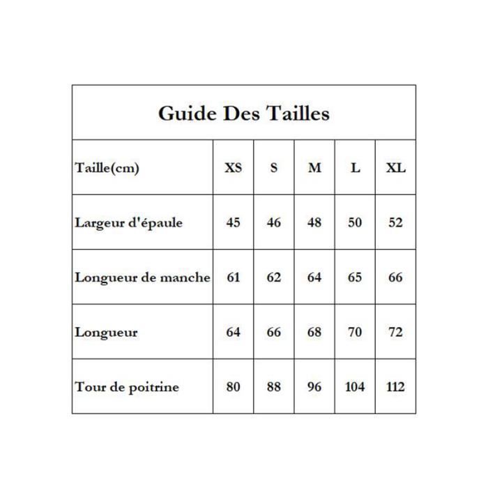 Guide taille deals blouson homme