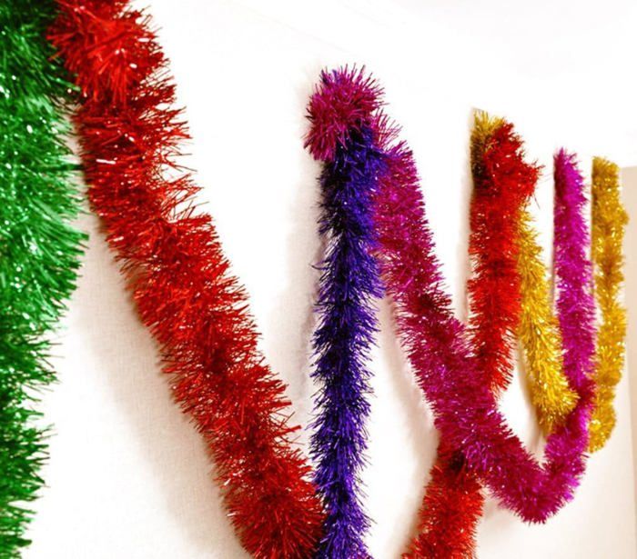 BETESSIN Guirlande Tinsel 6pcs X 2m – Vert Foncé, Idéale Noël, Mariage, Anniversaire, Arbre De Noël