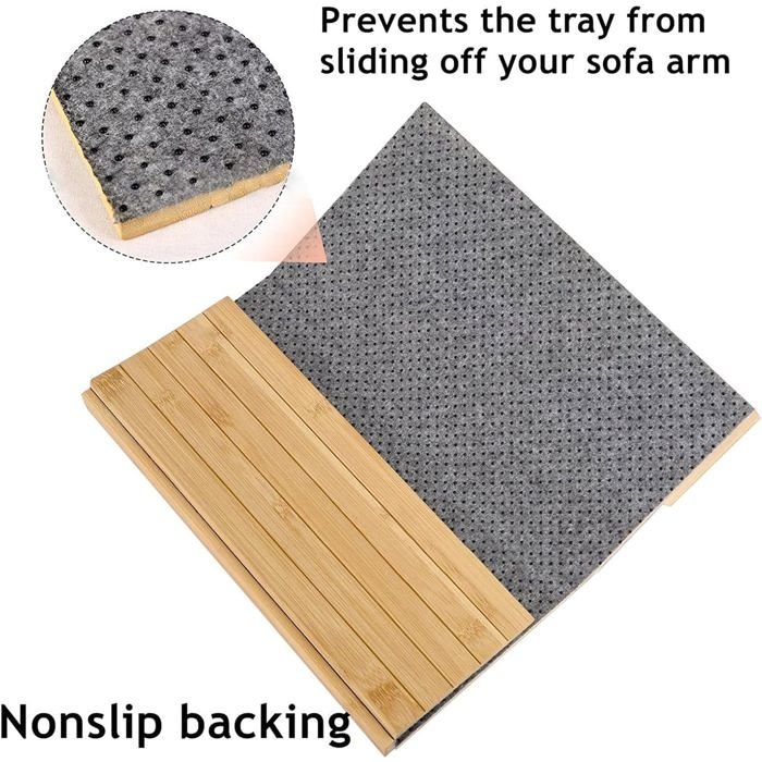 Plateau D’Accoudoir De Canapé Fslvmin En Bois – Table Clip Sur Accoudoir Réglable Pour Collations Et Télécommande