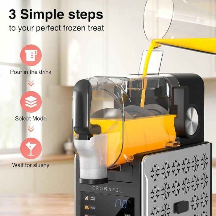 Machine a Granita, 6-in-1 Slush Machine, Capacité 2.5 L, 6 Programmes Prédéfinis, Granités, Cocktails, Milkshakes, Granite, Slushy, Nettoyage Auto, Noir,42cm(L) x19cm(W) x42cm(H Machine a Granita, 6-in-1 Slush Machine, Capacité 2.5 L, 6 Programmes Prédéfinis, Granités, Cocktails, Milkshakes, Granite, Slushy, Nettoyage Auto, Noir,42cm(L) x19cm(W) x42cm(H