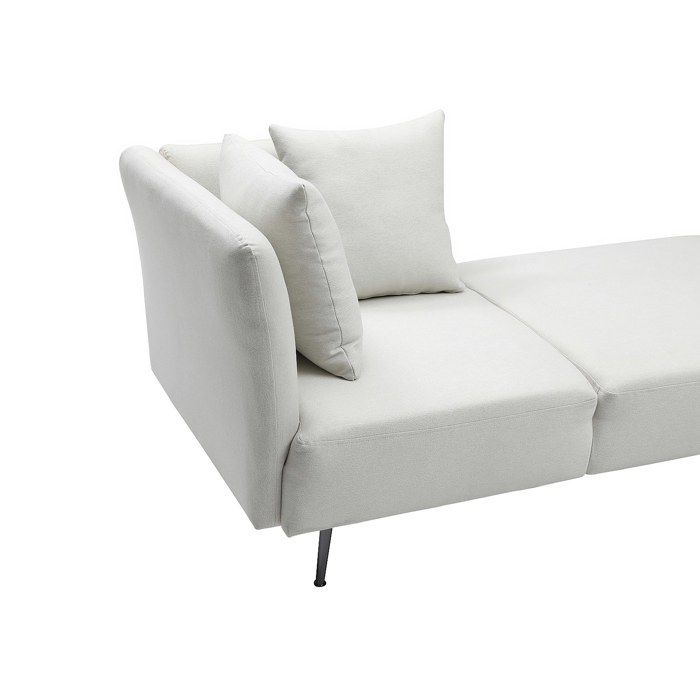 Méridienne droite en tissu crème NAPASA - Cdiscount Maison