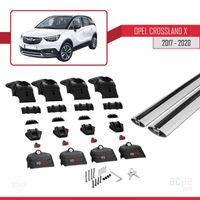 Compatible avec Opel CROSSLAND X 2017-2020 Barres de Toit ACE-2 Railing Porte-Bagages de voiture GRIS - Auto