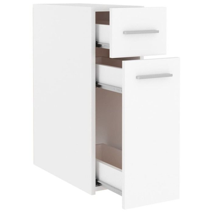 Armoire Apothicaire VidaXL Blanc - 40x41x144,5cm - 4 Tiroirs - Bois Ingénierie - Pour Rangement Pharmacie