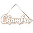 Plaque de porte - Décoration murale - Chambre - Métal Aluminium - Blanc - Dimensions 22x10 cm - Maison