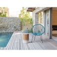 Fauteuil de jardin en rotin bleu ACAPULCO II - BELIANI - Moderne - Confortable - Pour intérieur et extérieur-0