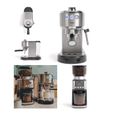 Machine à café Chrome expresso 15 bars + Moulin à café électrique Réservoir à grains ou Moulu-0