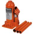 Perel vérin hydraulique 5 tonnes 19,7-38,2 cm acier orange-0