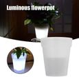 Pot de fleurs lumineux solaire LED - SODIAL - Blanc - ABS - Énergie solaire-0