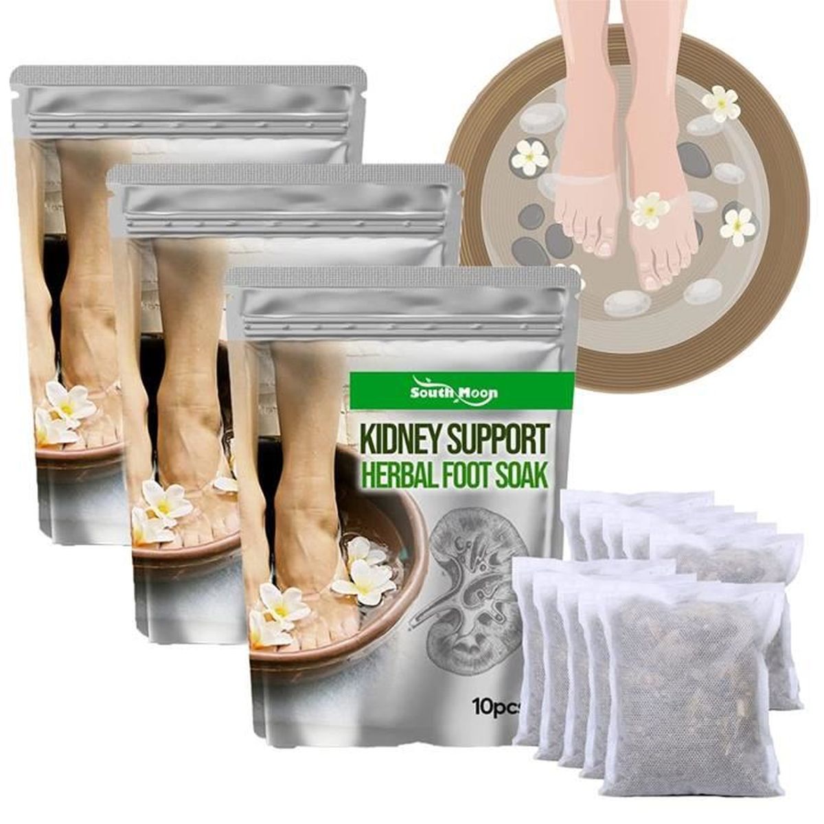 30pcs Lymphatic Kidney Support Herbal Foot Soak,Drainage Ginger Foot