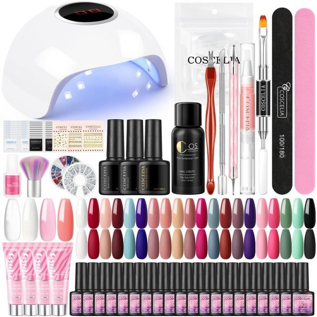 Kit Vernis Semi Permanent Complet 20 Couleurs Vernis à Ongles COSCELIA