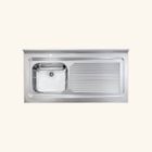 CAPITAL SPORTS Évier professionnel - Cuisissimo - ROSSA 1 bac - A poser - Inox - Égouttoir droite