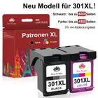 AUMOK 301XL- 2 Cartouches Compatible HP 301 301 XL Envy 4500 4507 5530 DeskJet 2054A 2510 2540 2050 1510 3055A (CH563E + CH564E)