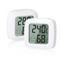 2 pièces Petit Thermomètre Hygromètre Intérieur Digital à Haute Précision, Indicateur Niveau de Confort pour Bureau,Chambre de