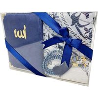Coffret cadeau islamique (livret du Coran 9 Sourahs + tapis de prière Tasbeeh) Namaz Oriental Tapis musulman Janamaz Sajadah [379]