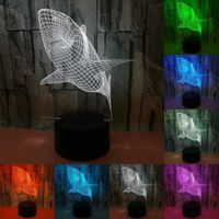 3D Visuelle LED Feux De Requin Lampe USB Tactile Lumière de Nuit 7 Couleur Gradient Souvenir Acrylique Couloir Atmosphère Lam L0136B