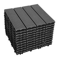 Izrielar Lot de 33 Dalle de terrasse en composite bois-plastique. 3 m². 30x30 cm anthracite DALLAGE