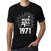 Homme Tee-Shirt Guitare Et Rock & Roll Depuis 1971 – Guitar And Rock & Roll Since 1971 – 52 Ans T-Shirt Cadeau 52e Anniversaire