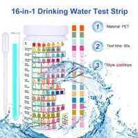 Kit de test d'eau potable 16 en 1 - QINGQUE - Bandelettes de test de pH résiduel de chlore