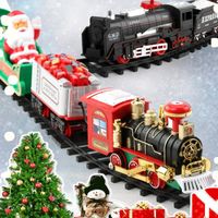 Jouet de Train électrique de Noël, avec lumières et sons, jeux de rails, pour décorer l'arbre de Noël, cadeaux de Noël pour enfants