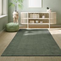 Tapis pour le salon ou la chambre en vert foncé 60x110 cm | Rectangulaire | Lavable jusqu'à 30 degrés | Tapis LOFT de The Carpet