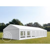 Tente de réception TOOLPORT 6x14m PVC blanc imperméable 500g/m²
