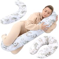 Oreiller d'allaitement xxl oreiller dormeur latéral - Coton Oreiller de grossesse oreiller de positionnement adultes Éléphant