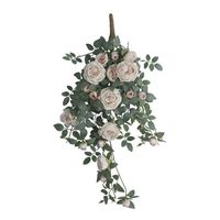 Suspendus Plantes De Fleurs De Rose Artificielles Suspendues Au Mur De Vigne pour La Décoration De Mariage, De Maison Et De Jar N°6