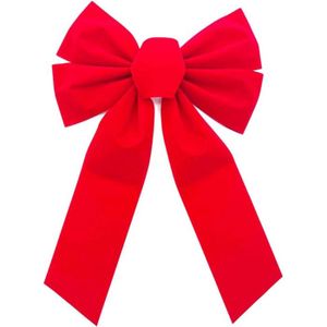 Nœud De Noël Géant En Velours Rouge Bordeaux - Déco Sapin, Couronne, Cheminée, Porte (53x30 Cm) - 9