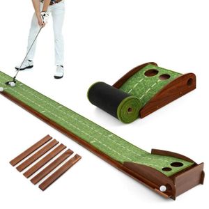 ENTRAINEMENT GOLF Tapis de Putting Golf Enroulant COSTWAY 303cm-Reto