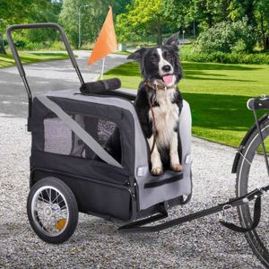 King Rex Attelage à vélo Remorque pour chien 250 L 40 kg Tube en