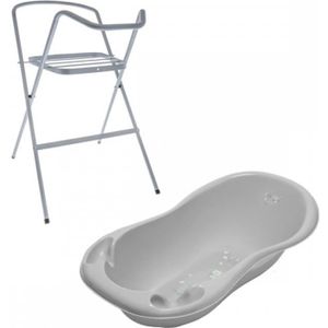 BAIGNOIRE  Baignoire bébé thermomètre Gris Owls 86 cm + Pieds