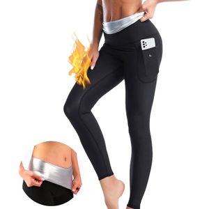 PANTALON DE SUDATION Pantalon Amincissant Sudation Ventre Plat Leggings Sauna Suit Taille Haute - Noir - Femme - Fitness - Respirant
