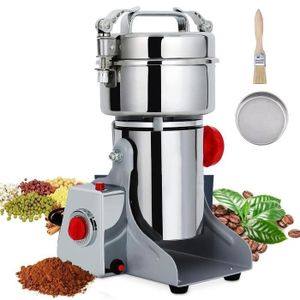 Moulin à épices électrique 150g 850W, Inox, Type Droit, Céréales, épices, Herbes, Poivres