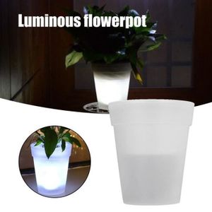 POT LUMINEUX Pot de fleurs lumineux solaire LED - SODIAL - Blanc - ABS - Énergie solaire