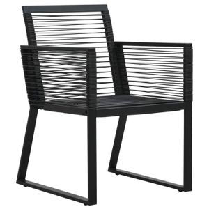 Ensemble table et chaise de jardin RHO - Ensemble à dîner de jardin 7 pcs Noir Rotin PVC - DX0083