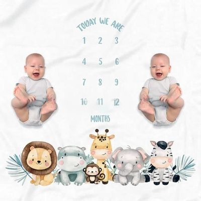 Mentin Couverture Etape Mensuelle Pour Jumelle Bebe Couverture Etape Au Mois Cadeau Personnalise Pour Les Fetes Prenatales Couver Cdiscount Puericulture Eveil Bebe