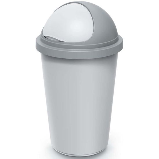 Poubelle 25 Litres Avec Couvercle Basculant - Plastique Résistant, Couleur Sauge Argentée - 7