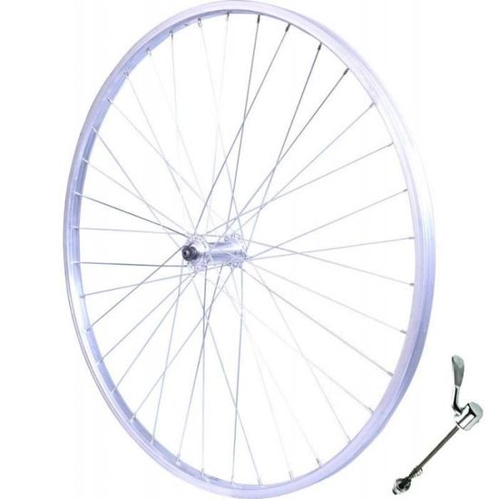 Roue city patin 650x30a (26x1 3-8) avant jante et moyeu alu axe plein