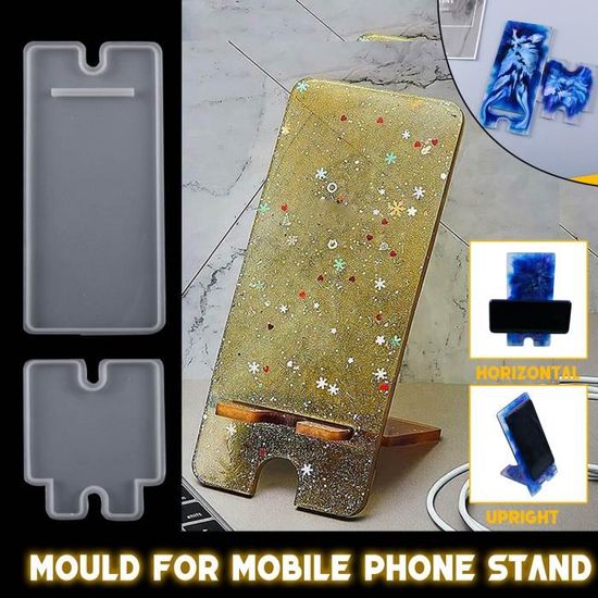 Moule En Silicone Pour Support De Téléphone En Résine Époxy - DIY Déco, Porte-Clés, Pendenti - Réutilisable Et Flexible