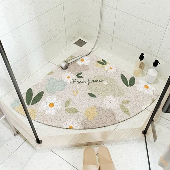 Tapis Douche Creux Massage Pieds Tapis De Douche Antidérapant : 80 X 100 Cm Extra Large Avec Trous De Drainage, Tapis En Luffa Doux Pour Baignoire, Bac De Douche, Salle De Bain
