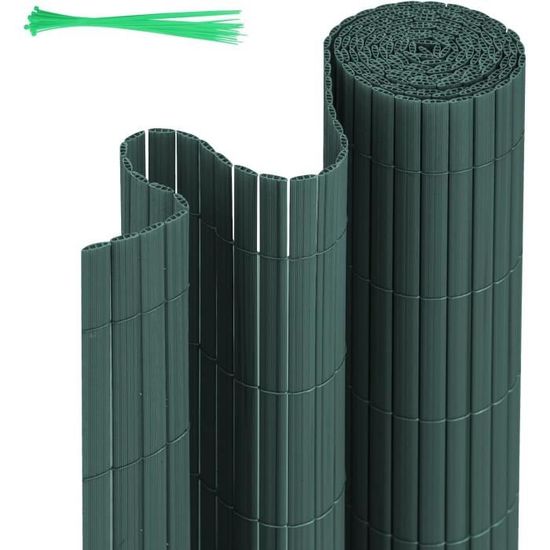 Gimisgu Lot de 2 clôtures brise-vue en PVC - 140 x 300 cm - Structure en W - Renforcement intérieur - Revêtement de balcon standard - Protection contre le vent - Sans