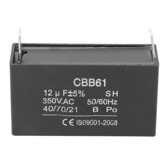 Condensateur De Ventilateur De Plafond CBB61 350V 12UF Condensateur Plastique Essence