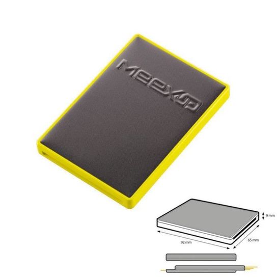 Porte-cartes Rigide MeexUp RFID - Protection Anti-piratage 6 Cartes, Couleur Anthracite/jaune