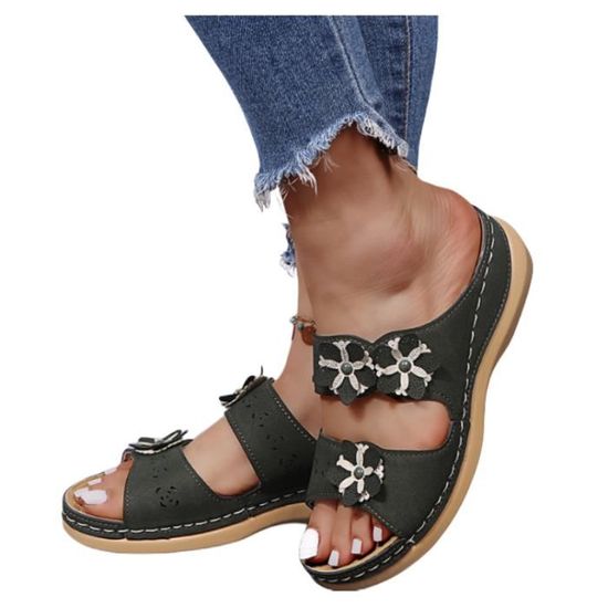Sandales Orthopédiques Pour Femme – Confort Larges Pieds, Semelle Souple – Idéales Pour L’été, La Plage, La Marche