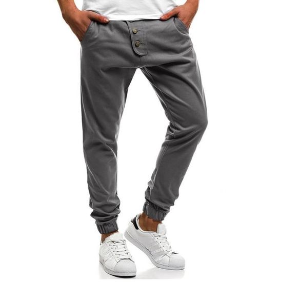 Pantalon De Jogging Homme Décontracté - Tissu Coton/lin Respirant, Taille élastique Avec Cordon, Coupe Ample Et Confortable