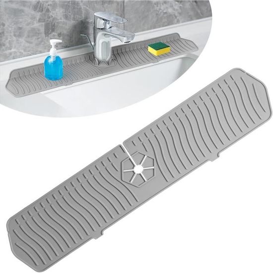 NEWITEE Tapis De Robinet D'évier, Protection Anti-éclaboussures, Tapis De Drainage En Silicone Platine De Qualité Supérieure Pour évier De Cuisine, Protection Réglable Pour évier De Cuisine Et De