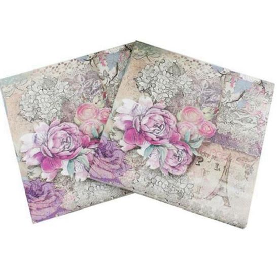 Horbaunal Lot De 100 Serviettes De Table Carrées En Satin Doux Avec Bords Floraux Pour Fêtes, Mariages, événements - 43,2 X 43,2 Cm - Rose Vif