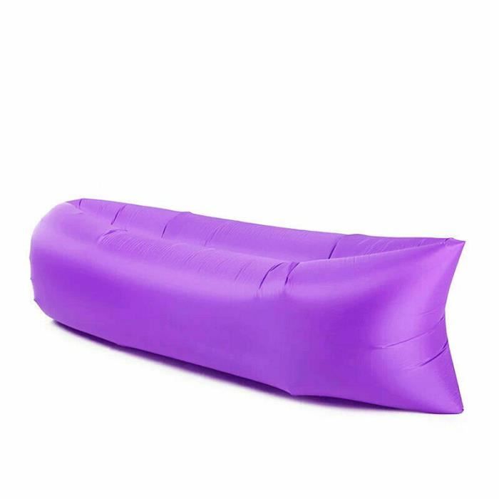 Canapé gonflable extérieur Hamac Gonflable canapé lit d'air chaise longue Sofa Gonflable Sac de plage Air Sofa pour Camping violet